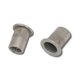 Flat Head Stainless Steel A2 Round Knurled Body Blind Rivet Nut