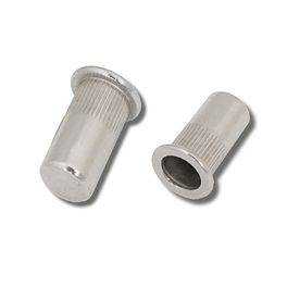 Flat Head Stainless Steel A2 Round Knurled Body Closed Blind Rivet Nut