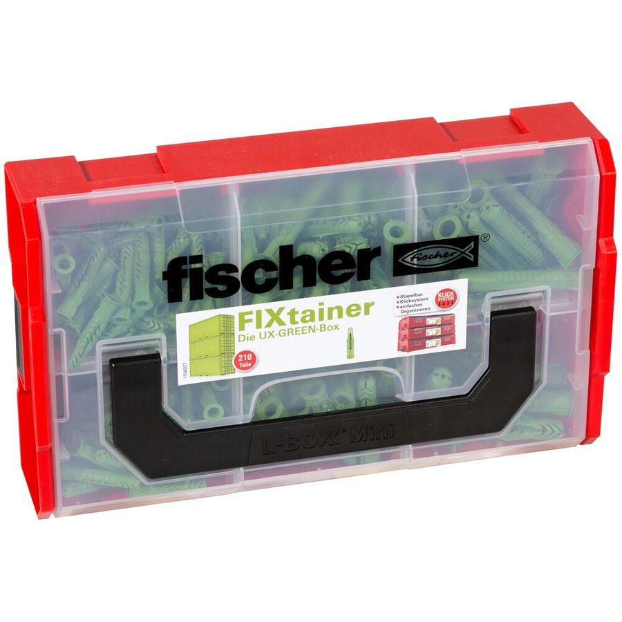 Fischer FixTainer UX Green-Box 210 Piece Set