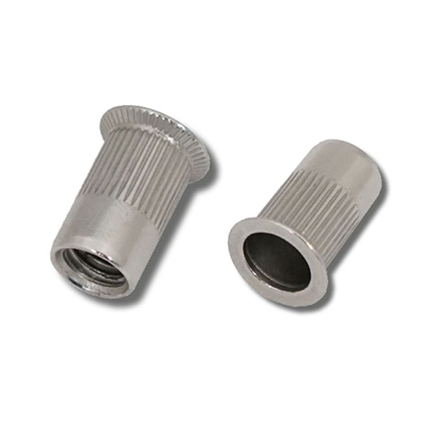 M3 x 8.5 (0.5-1.5) A4 Stainless Steel Countersunk Head Round Knurled Body Open JRP Rivet Nuts