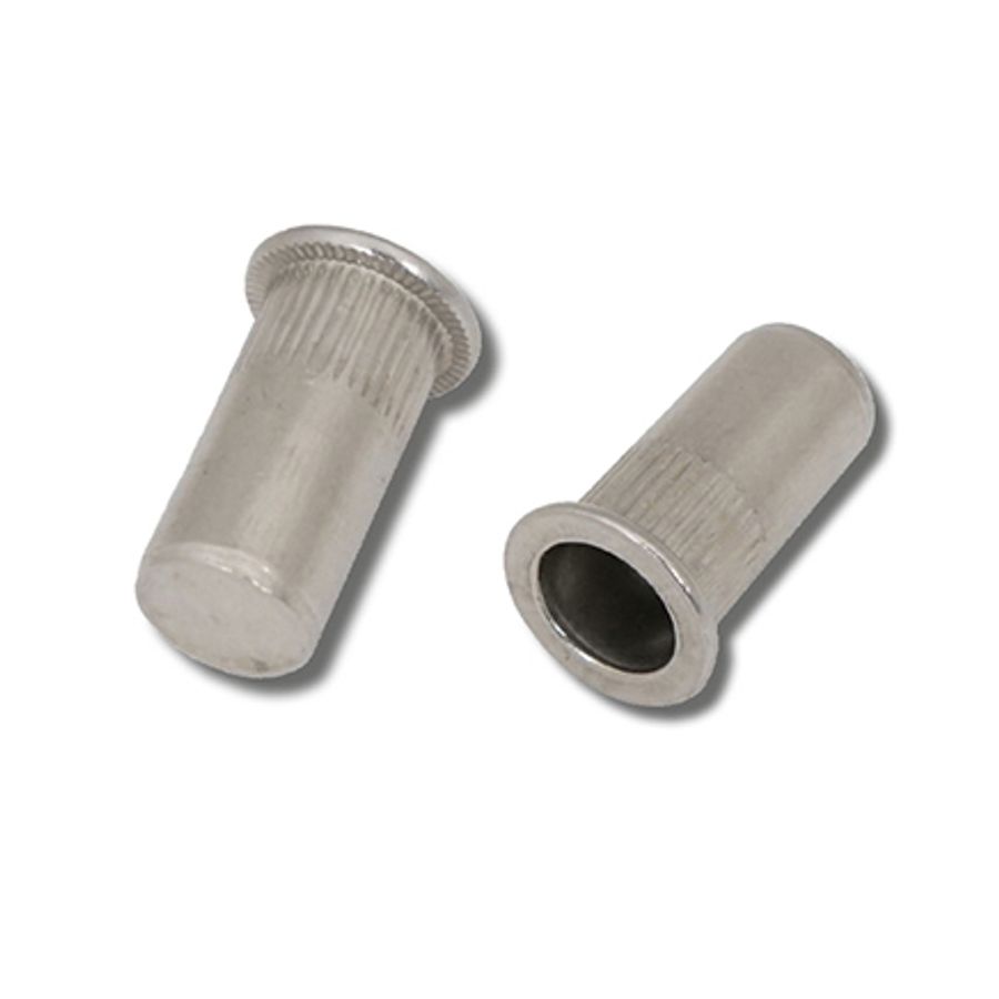 M4 x 17.5 (1.5-3.5) A2 Stainless Steel Countersunk Head Round Knurled Body Closed JRP Rivet Nuts